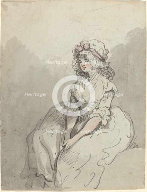 A Young English Beauty, c. 1790. Creator: Thomas Rowlandson.