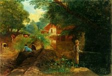 A Young Fisherman in Stapleton Glen early-mid 19th century, (1946). Creator: Francis Danby