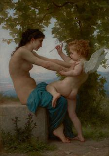 A Young Girl Defending Herself against Love, about 1880. Creator: William-Adolphe Bouguereau