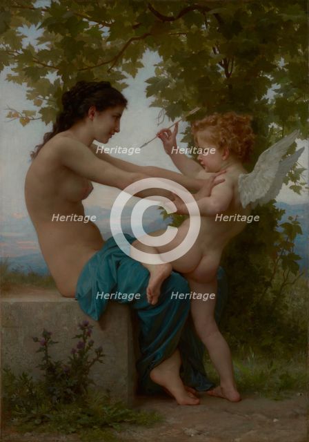A Young Girl Defending Herself against Love, about 1880. Creator: William-Adolphe Bouguereau.