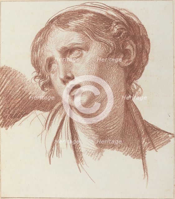 A Young Girl Looking Upward, c. 1778. Creator: Jean-Baptiste Greuze.