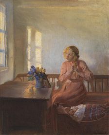 A Young Girl Plaiting her Hair, 1901. Creator: Anna Kirstine Ancher