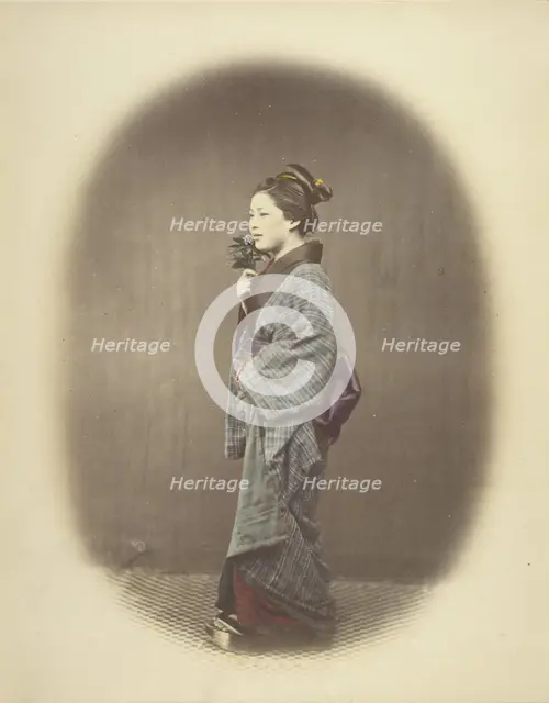 A Young Lady Coming from the Bath, 1863-1868. Creator: Felice Beato.