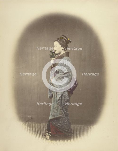 A Young Lady Coming from the Bath, 1863-1868. Creator: Felice Beato.