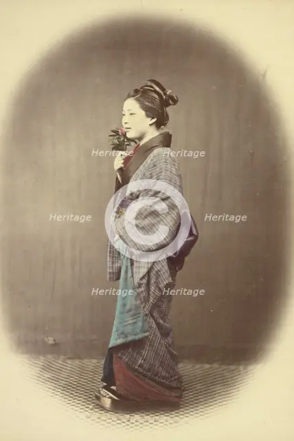 A Young Lady Coming from the Bath, 1866-1867. Creator: Felice Beato.