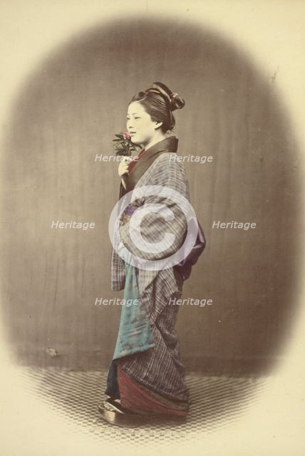 A Young Lady Coming from the Bath, 1866-1867. Creator: Felice Beato.