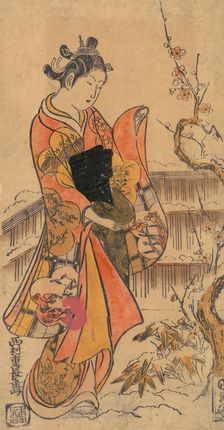 A Young Lady in a Garden. Creator: Nishimura Shigenaga