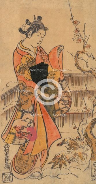 A Young Lady in a Garden. Creator: Nishimura Shigenaga.