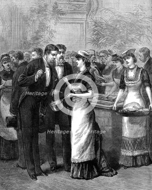 A young ladies' school of cookery, 19th century. Artist: Unknown