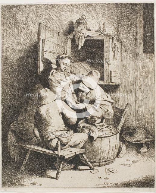 A Young Man Caressing the Young Hostess, c.1650. Creator: Cornelis Bega.