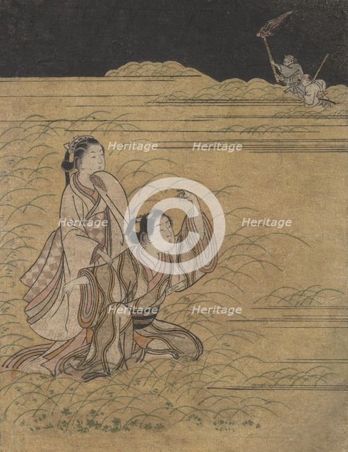 A Young Man and Woman in the Moor of Musashino; Parody of the Akuta River episode o..., ca. 1765-66.
