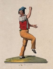 A young man dancing the tarantella. Creator: Unknown