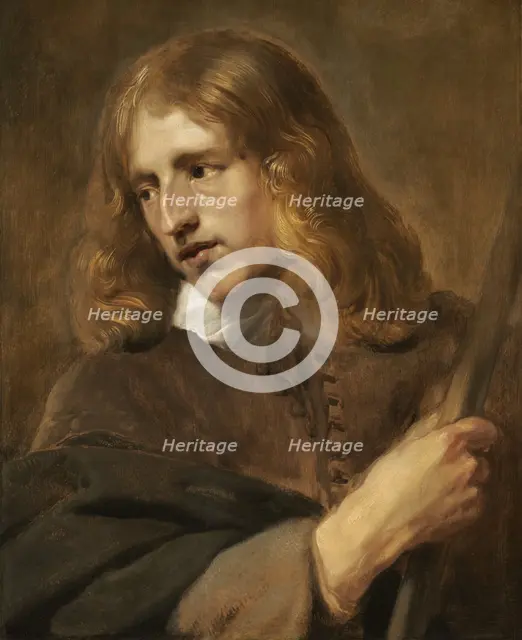 A Young Man Holding a Staff, 1640. Creator: Pieter Soutman.