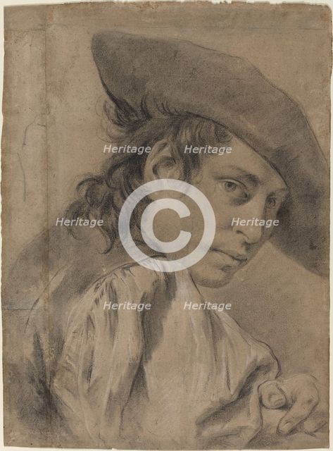 A Young Man in a Broad Hat, c. 1745. Creator: Giovanni Battista Piazzetta.