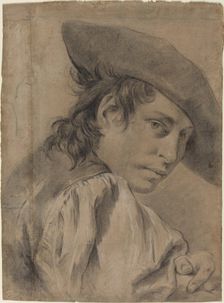 A Young Man in a Broad Hat, c. 1745. Creator: Giovanni Battista Piazzetta