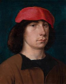 A Young Man in a Red Cap, c1512. Creator: Michael Sittow