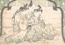 A Young Man Seated between Two Women, ca. 1749., ca. 1749. Creator: Okumura Masanobu