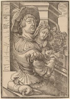 A Young Man Playing a Psalterium, c. 1600. Creator: Christoffel van Sichem I