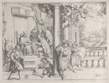 A Young Man Presenting his Thesis to Cardinal Aldobrandini, 1620., 1620. Creator: Oliviero Gatti