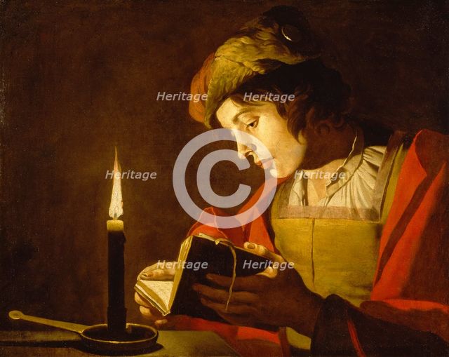 A Young Man Reading by Candlelight, c.1630. Creator: Matthias Stomer.
