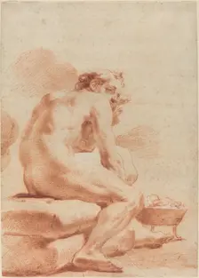 A Young Man Warming Himself at a Brazier. Creator: Gaetano Gandolfi