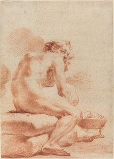 A Young Man Warming Himself at a Brazier. Creator: Gaetano Gandolfi