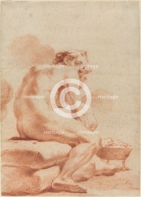 A Young Man Warming Himself at a Brazier. Creator: Gaetano Gandolfi.