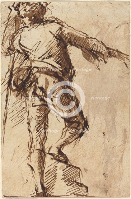 A Young Man with a Staff, c. 1765. Creator: Giovanni Battista Piranesi.