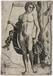 A Young Man with an Arrow, c.1510. Creator: Benedetto Montagna
