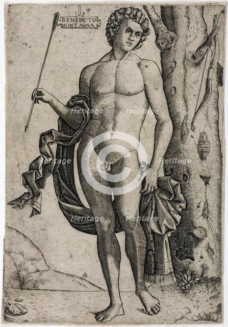 A Young Man with an Arrow, c.1510. Creator: Benedetto Montagna.