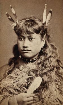 A young Maori woman, c1880s. Creator: James Bragge