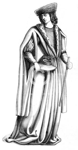 A young noble of the court of King Charles VIII of France, c15th century (1849). Artist: Unknown