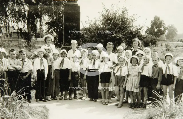 A Young Pioneers unit in Yalta, Crimea, USSR, 1950s. Artist: Unknown