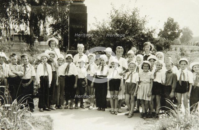 A Young Pioneers unit in Yalta, Crimea, USSR, 1950s. Artist: Unknown