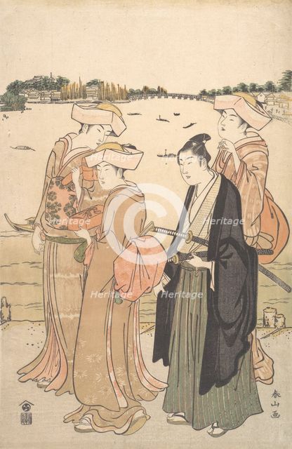 A Young Samurai and Three Women, ca. 1789. Creator: Katsukawa Shunzan.