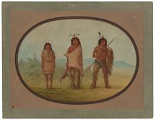 A Yuma Chief, His Daughter, and a Warrior, 1855/1869. Creator: George Catlin