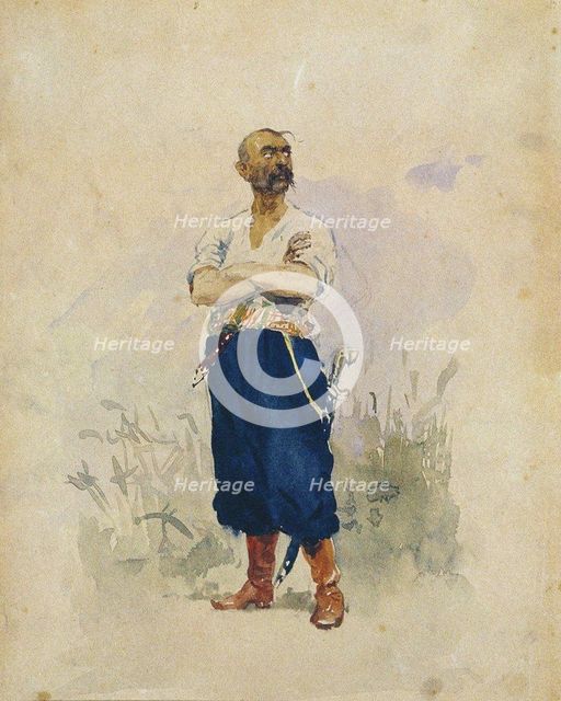 A Zaporozhian. Artist: Repin, Ilya Yefimovich (1844-1930)