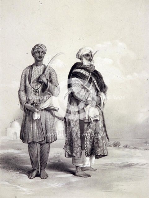 A Zemindar and a Puthan, 1844. Artist: Lowes Dickinson