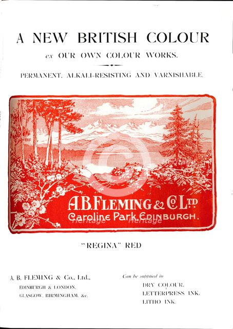 'A. B. Fleming & Co. Ltd. Advert - Regina Red', 1919. Artist: AB Fleming & Co.