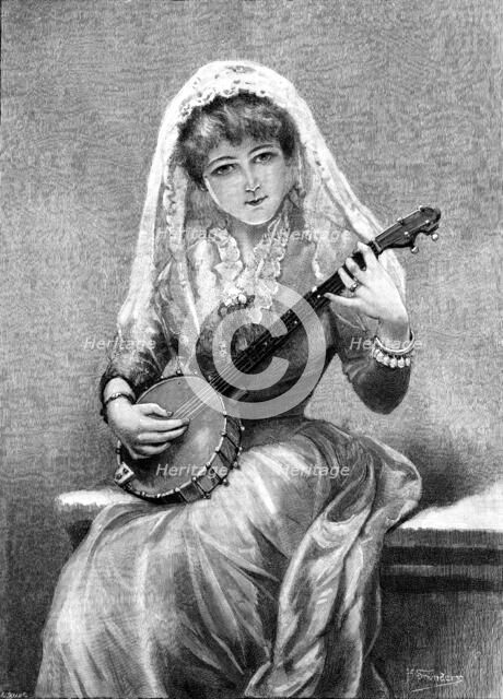 A Banjo Recital, by H. Saunders, 1890. Creator: R. Taylor.