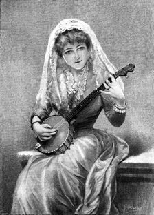 A Banjo Recital, by H. Saunders, 1890. Creator: R. Taylor