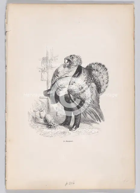 A Banker from Scenes from the Private and Public Life of Animals, ca. 1837-47. Creator: Charles Tamisier.