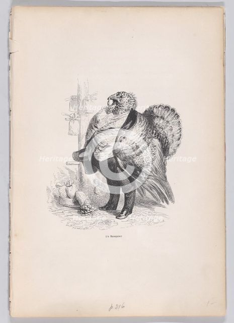 A Banker from Scenes from the Private and Public Life of Animals, ca. 1837-47. Creator: Charles Tamisier.