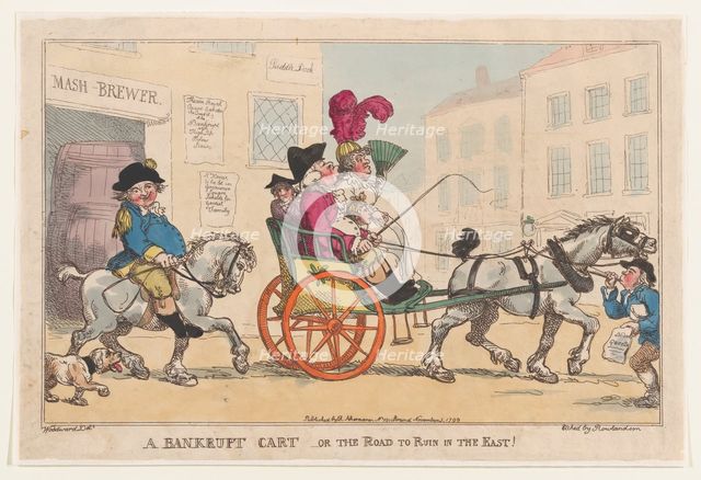 A Bankrupt Cart, or The Road to Ruin in the East!, November 5, 1799., November 5, 1799. Creator: Thomas Rowlandson.