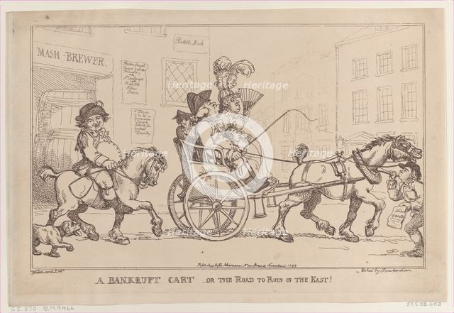 A Bankrupt Cart, or The Road to Ruin in the East!, November 5, 1799., November 5, 1799. Creator: Thomas Rowlandson.
