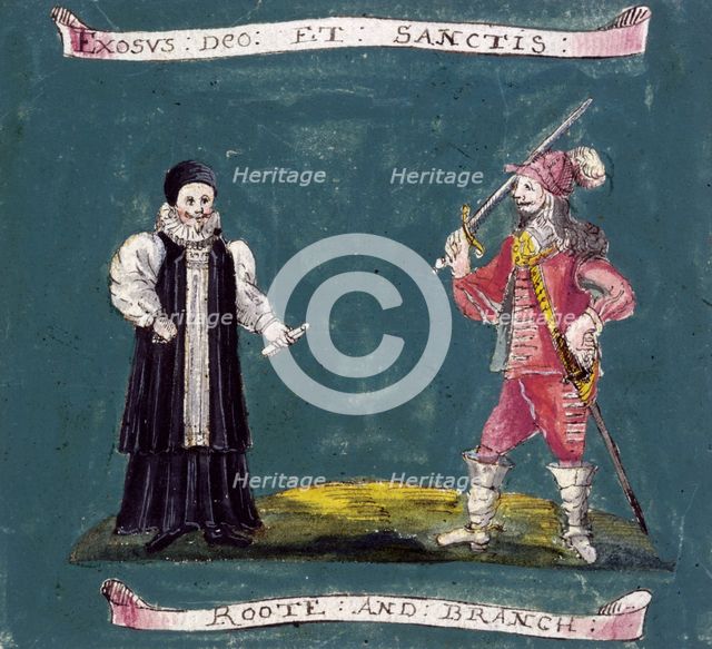 A banner of the parliamentary army, English Civil War, c1642-c1646. Creator: Unknown.