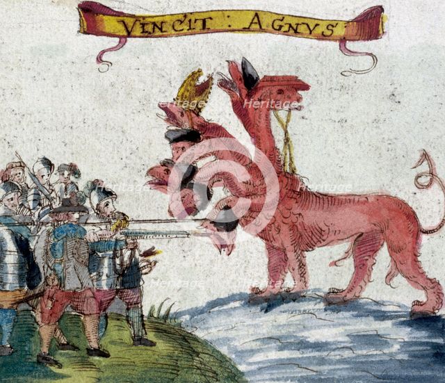 A banner of the parliamentary army, English Civil War, c1642-c1646. Creator: Unknown.