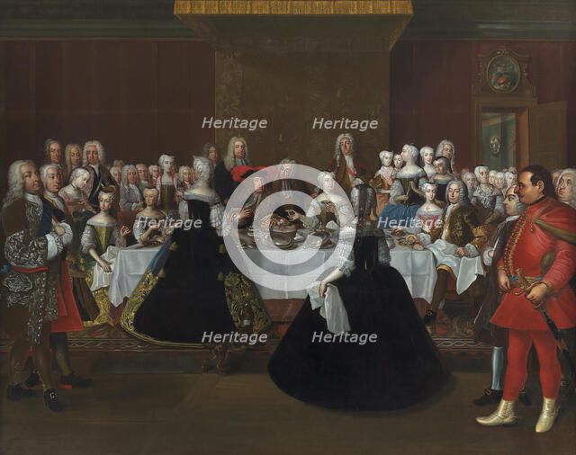A Banquet at the Court of the German Emperor Charles VI, 1739-1743. Creator: Johann Salomon Wahl.