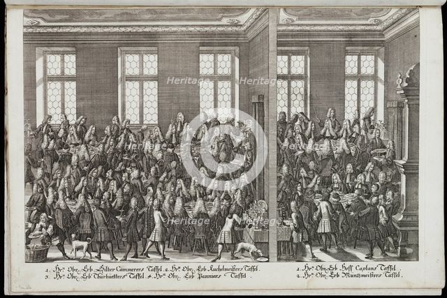 A banquet. Festival honoring Emperor Charles VI, 1712. Artist: Engelbrecht, Christian (1672-1735)