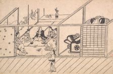 A Banquet in a Joroya, ca. 1680. Creator: Hishikawa Moronobu